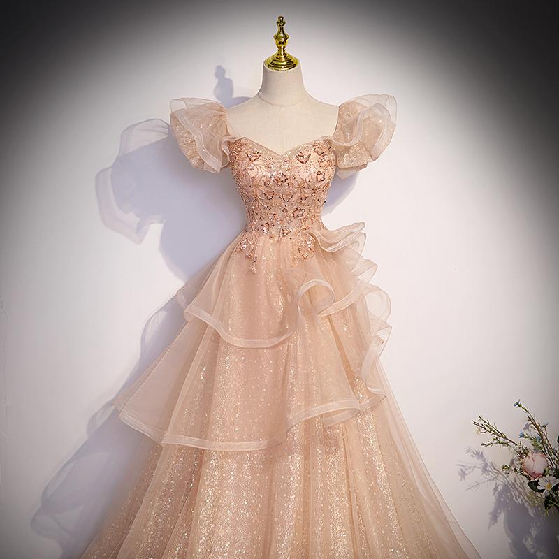 Abendkleid Damen Vokal Kunst Prüfung Aufführungskleid Jahresversammlung Moderator Französische Prinzessin Kleid Quincere Zeremonie
