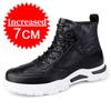 Neue Mode für Männer Stiefel Aufzug Schuhe Unsichtbare Heels 7CM Höhe Zunehmende Schuhe Mann Leder Stiefeletten Männlichen Weißen Größeren Schuhe