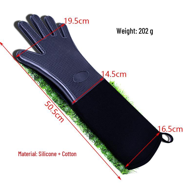 Double Layer Honeycomb Silicone Oven Gloves - Heat Resistant Baking Gloves