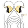 Hifi Kingdom CCA CRA+ Ultra-Thin Diaphragm 10mm Dynamic Wired Earphones with 0.75mm Gold-Plated Double Needle Pins in-Ear Monitors (GOLD) (With Mic)