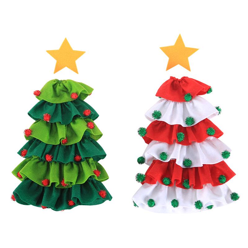 2pcs Christmas Decorations Christmas Tree Sticky Ball Five-star Red Wine Bottle Set Restaurant Hotel Decoration Props