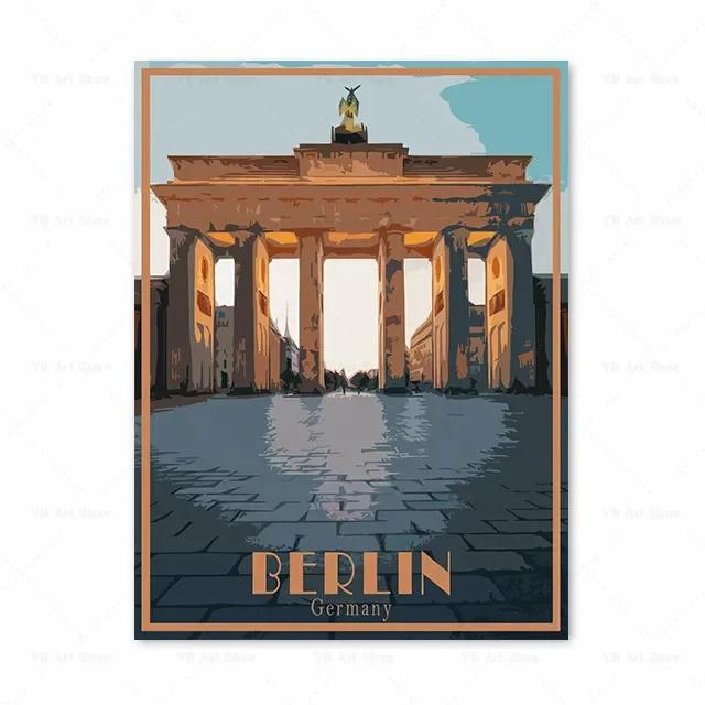 

Греция Афины Италия Французская Ривьера Монако Испания Туристический плакат Город Холст Живопись Настенное искусство Украшение гостиной Домашний декор 8X12inch 20x30cm