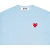 Comme Des Garcons Play Pastelle Red Emblem T Shirt AX-T272-051-BLUE