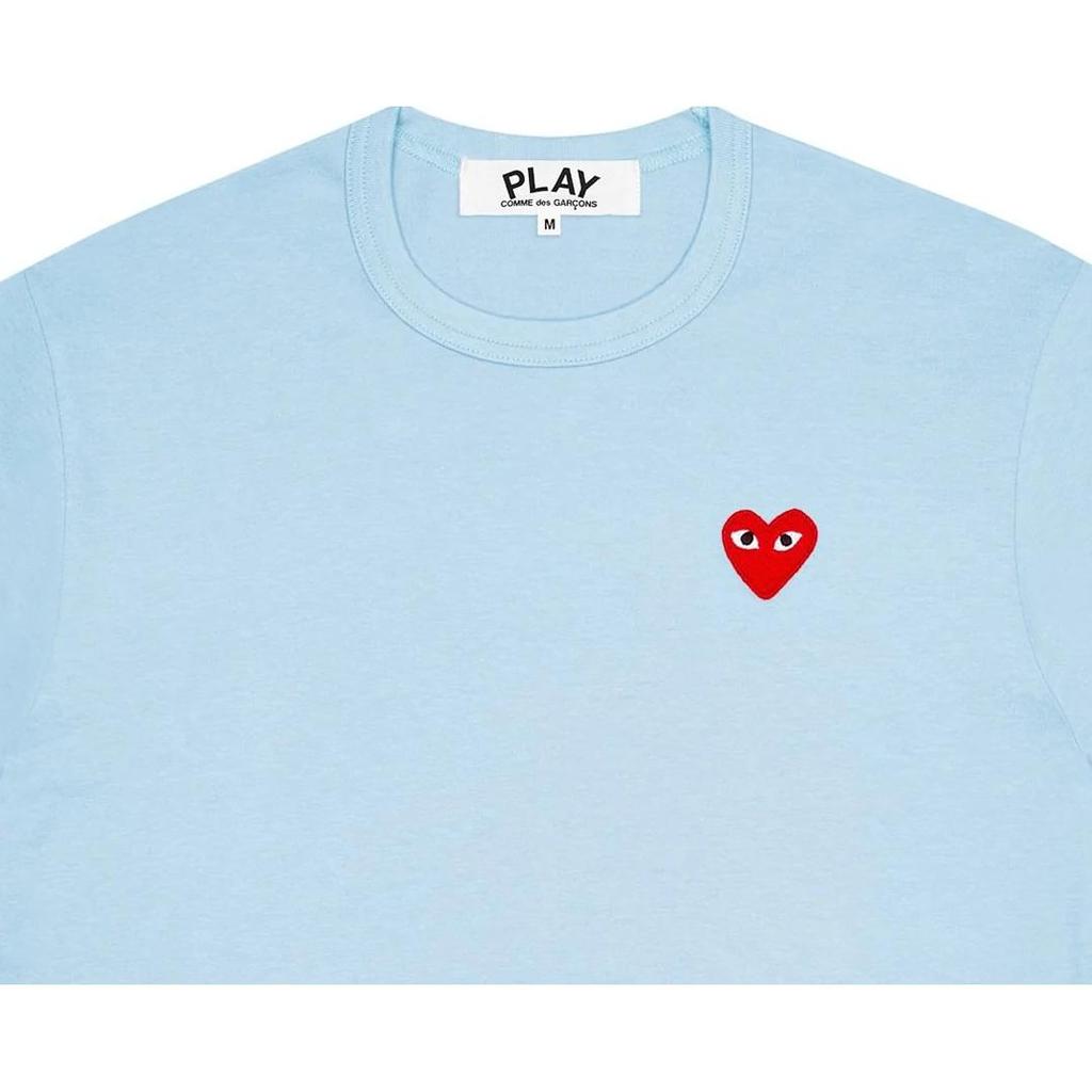 Comme Des Garcons Play Pastelle Red Emblem T Shirt AX-T272-051-BLUE