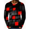 Spring and Autumn Round Neck 3D Abstract Art Printed Top Fashionable Casual Long Sleeved Men's T-shirts