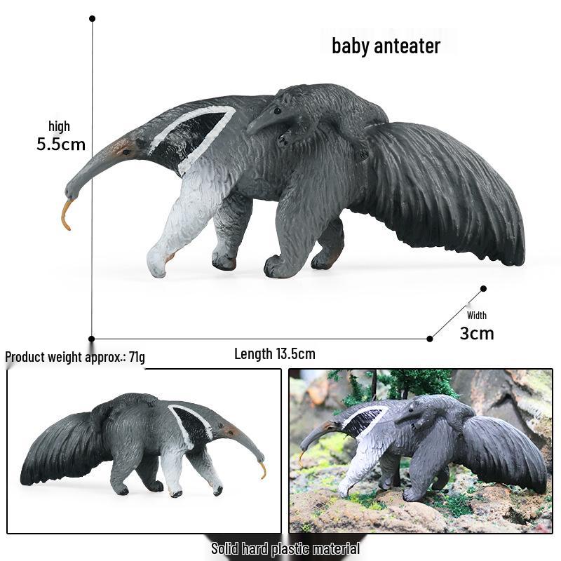 Wild Safari Animal Figurines: Giraffe, Elephant, Rhinoceros, Brown Bear, Tiger, Lion, Leopard, Hippopotamus - Solid Cognitive Toys