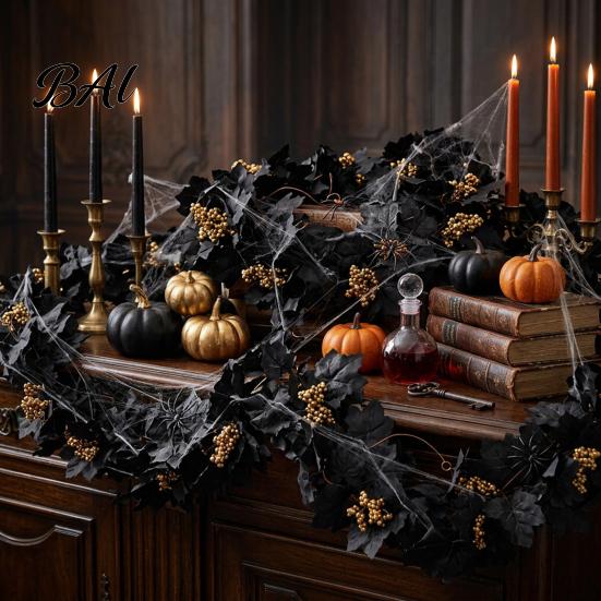 Unique Halloween Gifts Artificial Maple Leaf Vine Decor, Fall Wall Hanging Garland Festival Atmosphere Accents for Party Scene, Spooky Thanksgiving
