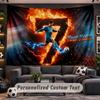 Wall Hanging Tapestry Custom NameCristiano Ronaldo Pattern Personalized Printed Fabric Wall Decor