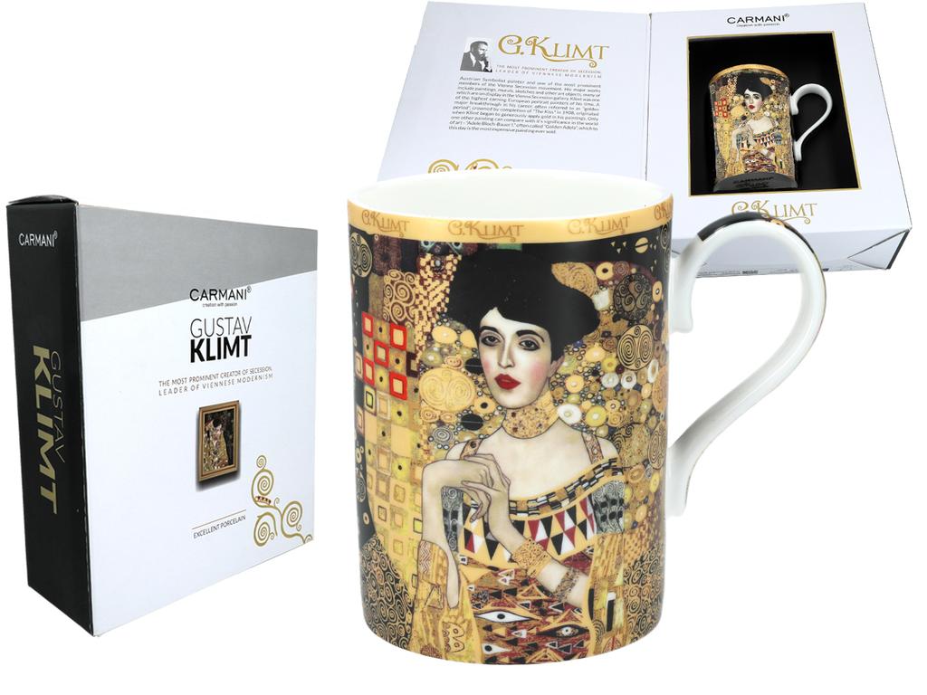 Kubek Porcelanowy Gustav Klimt Adela Sztuka Złota Design Na Prezent