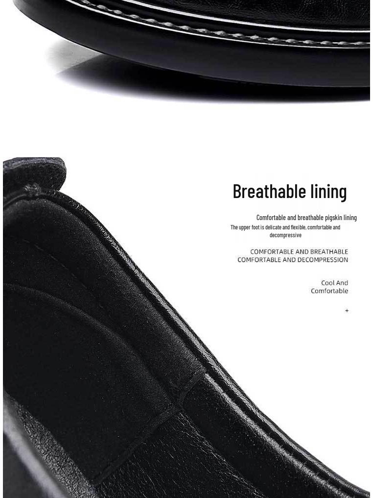 Men's Black Leather Brogue Shoes - Formal, Casual, Wedding, and Business Suit Style.