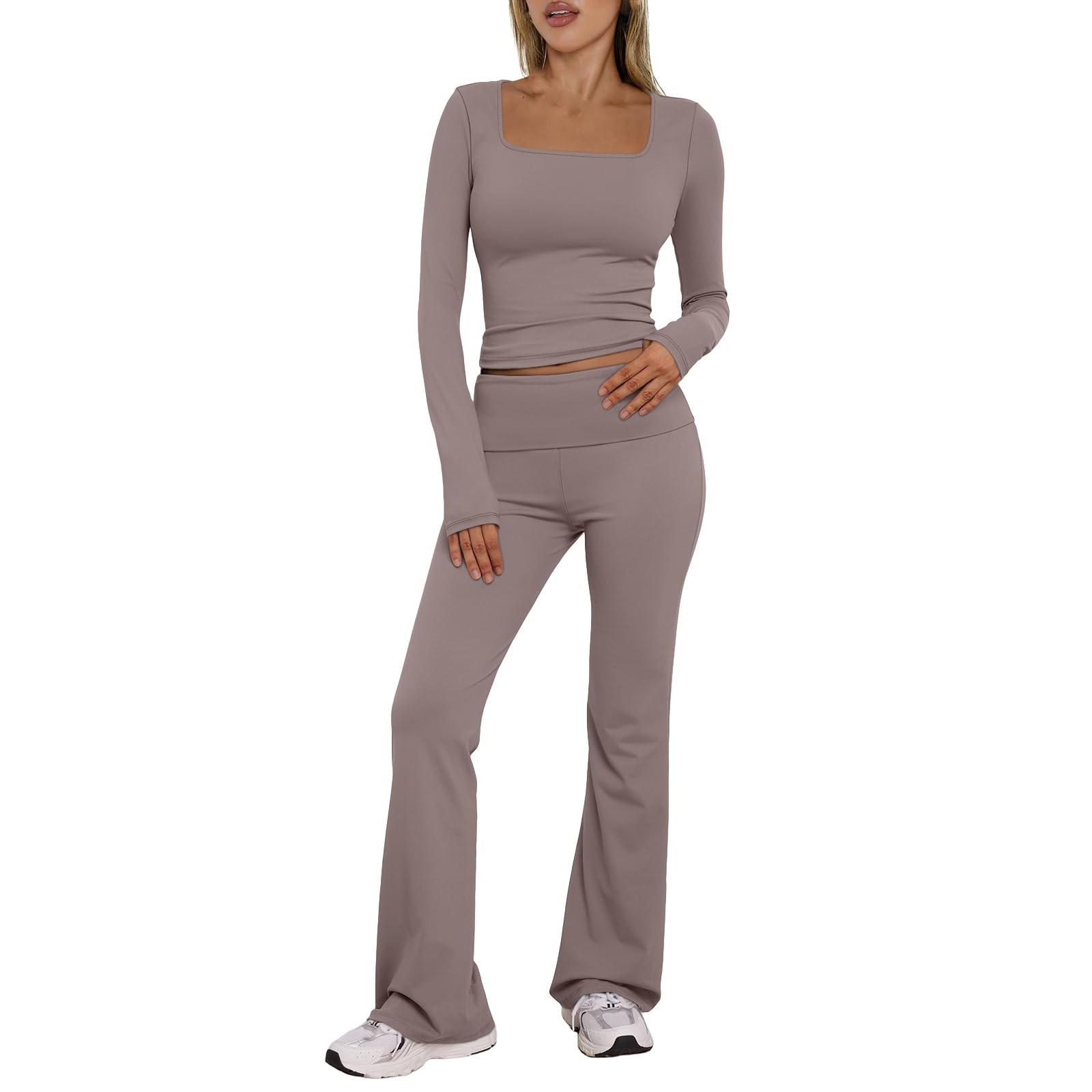 

Женские летние комплекты из 2 предметов, комплекты с длинными брюками, повседневный спортивный костюм, шорты с длинными рукавами, костюм S хаки