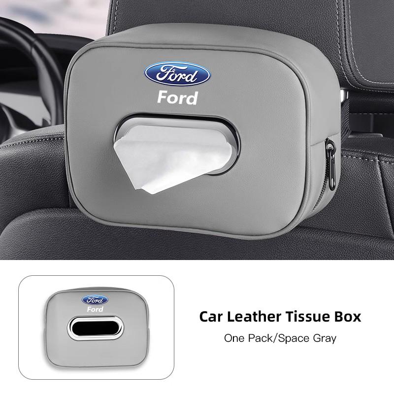 Car Tissue Box Quality Leather Auto Paper Towel Storage Bag For Ford ST Line Focus Mustang Fiesta Puma Ranger Kuga MK7 MAX F150 APX1