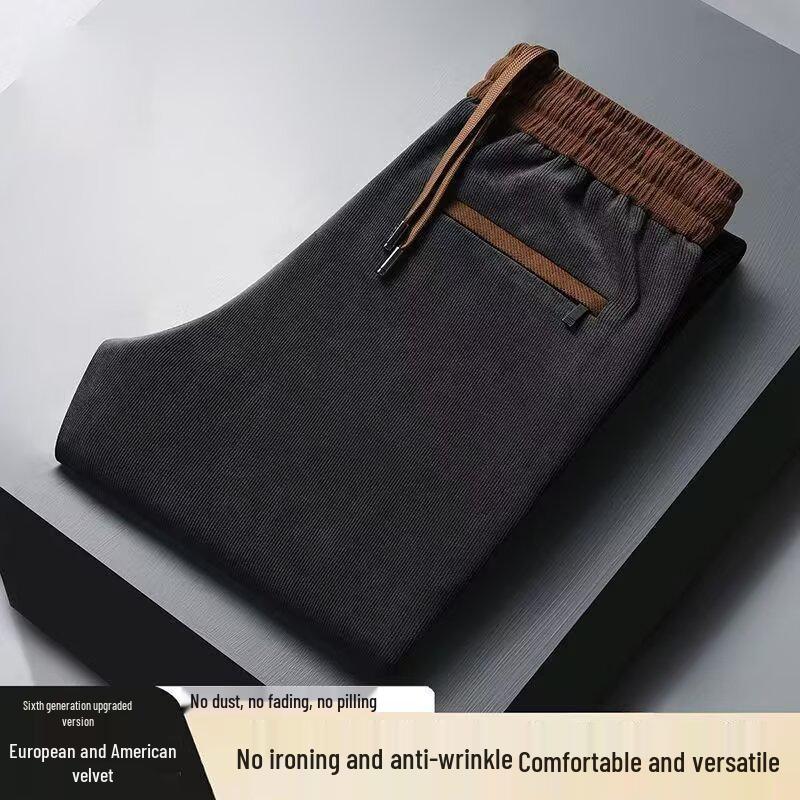 

Мужские осенние вельветовые стрейч-брюки на флисовой подкладке - Универсальная спортивная одежда прямого кроя L