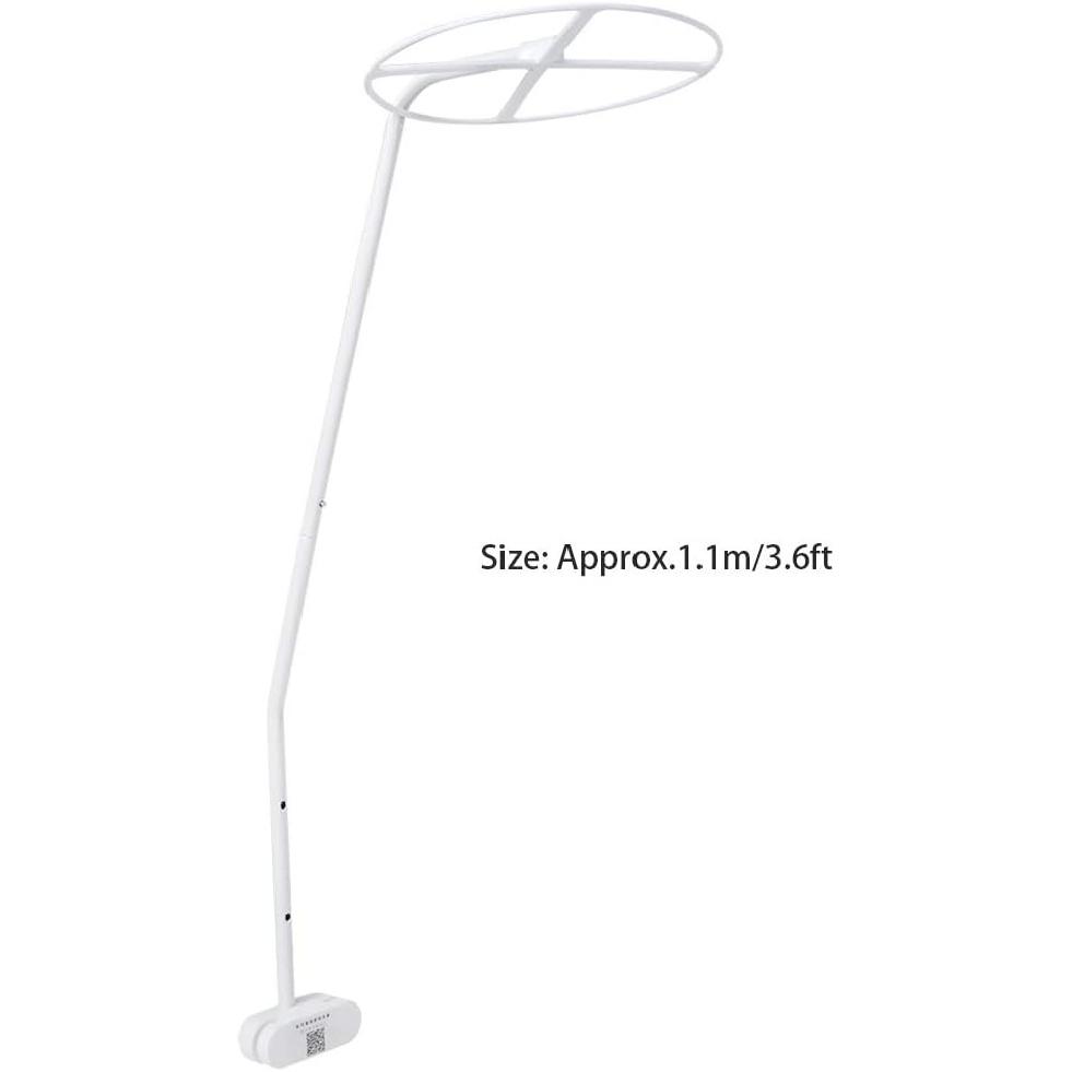 Pissente Adjustable Clip On Crib Net Stand Holder Set Lightweight Rack Accessories, White, Approx.1.1m/3.6ft, Suitable for Various Domed Net,