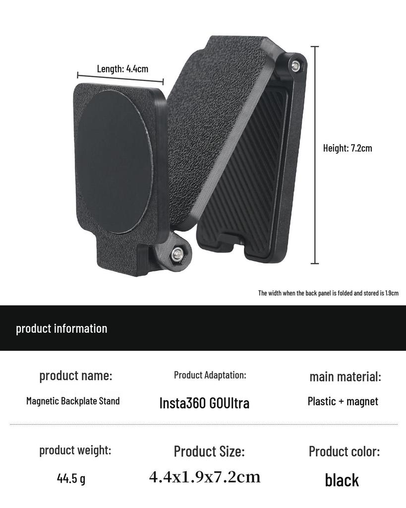 Magnetic Quick-Release Adjustable Mount for Insta360 GO Camera
