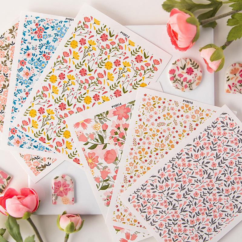 Polymer Clay Watercolor Transfer Paper Engraving Printing Modeling Decorative Paper Soft Pottery Earrings Jewelry Coloring Tools