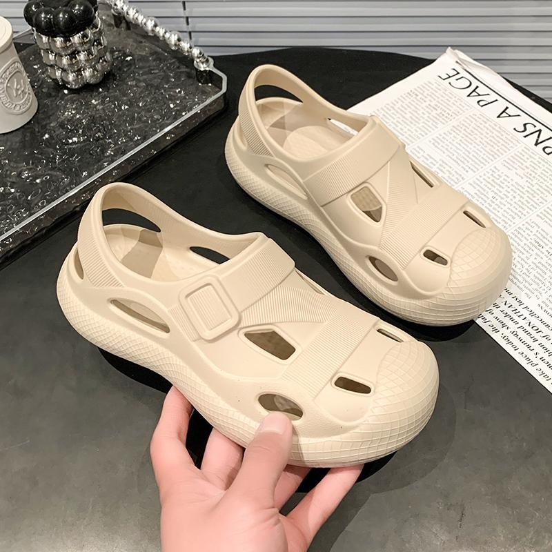 

Клоги Женские Сандалии Летние Повседневные EVA Легкие Уличные Женские Туфли Противоскользящая Толстая Подошва Пляжные Шлепанцы Пара Садовая Обувь 36-37 хаки