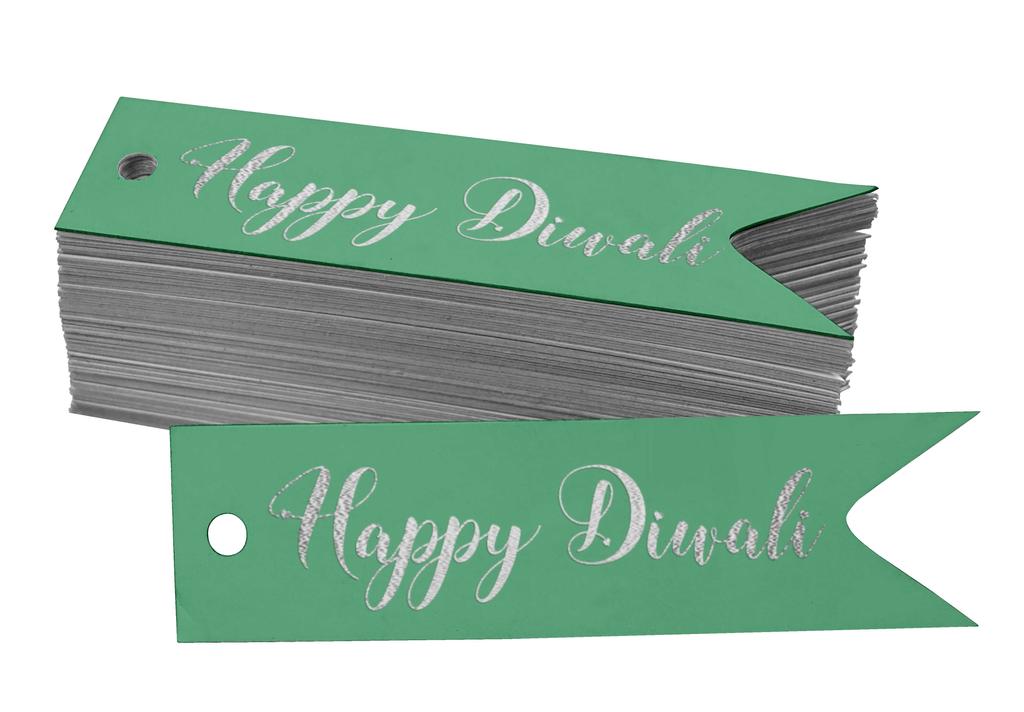 Inkdotpot Pack Of 100 Happy Diwali Favor Paper Tags Craft Real Gold Foil Hang