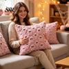 Soft Plush Couch Pillow Covers 2Pcs Halloween Ghost Cushion Covers, Throw 18x18 Decorative Inch Cases for Sofa Bed Chair Cozy