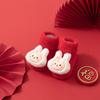 Anti-slip Kids Chinese New Year Socks Fortune Cat Longevity Lock Hosiery  Living Room