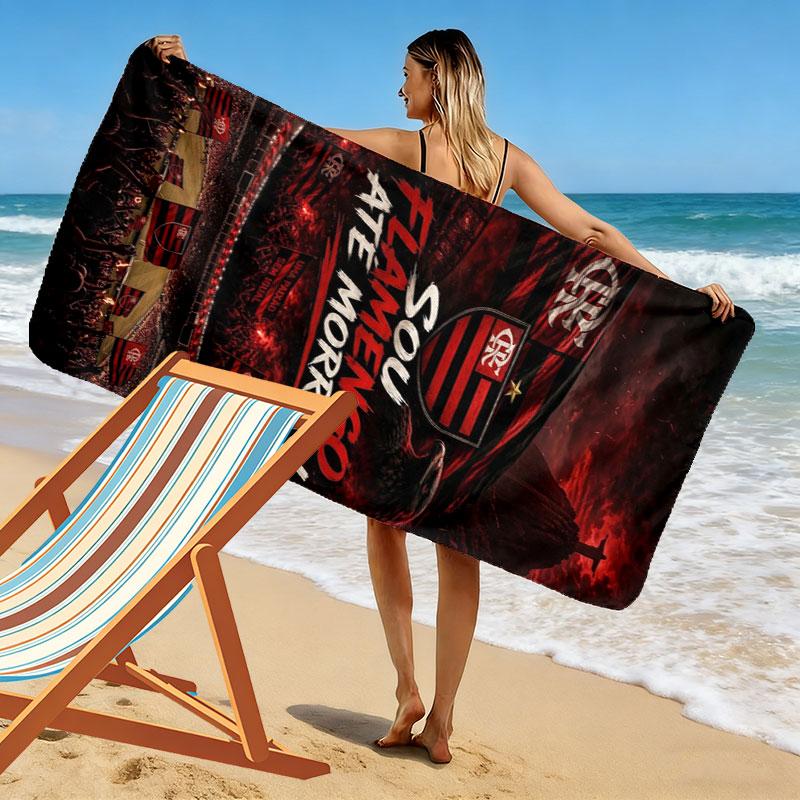 Clube De Regatas Do Flamengo Print Beach Towel, Large Soft Quick Dry Towel for Beach Camping Swimming