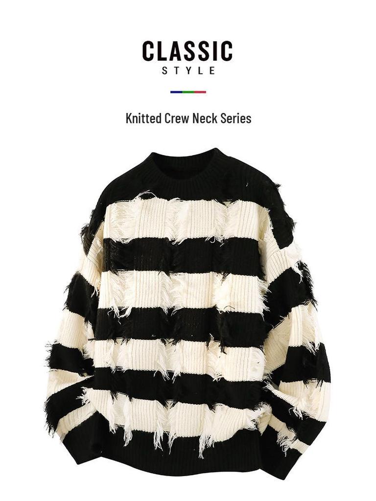 Asymmetrical Fringe Sweater: American Casual Fashion for Autumn/Winter 2025