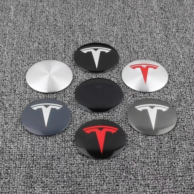 Car Sticker Tesla 4pcs 56mm Hub Cap Center Cap Logo High Quality Sticker for Tesla Model 3 Y S X Personalized Emblem Sticker Car