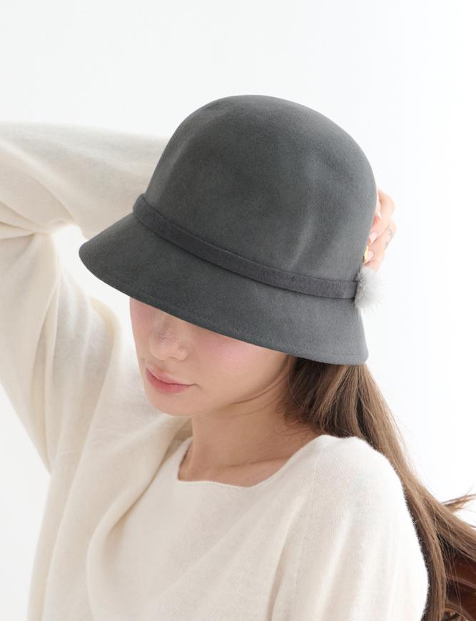 Koipeu Classic Wool Mink Cloche Cf073Ht037 Gry