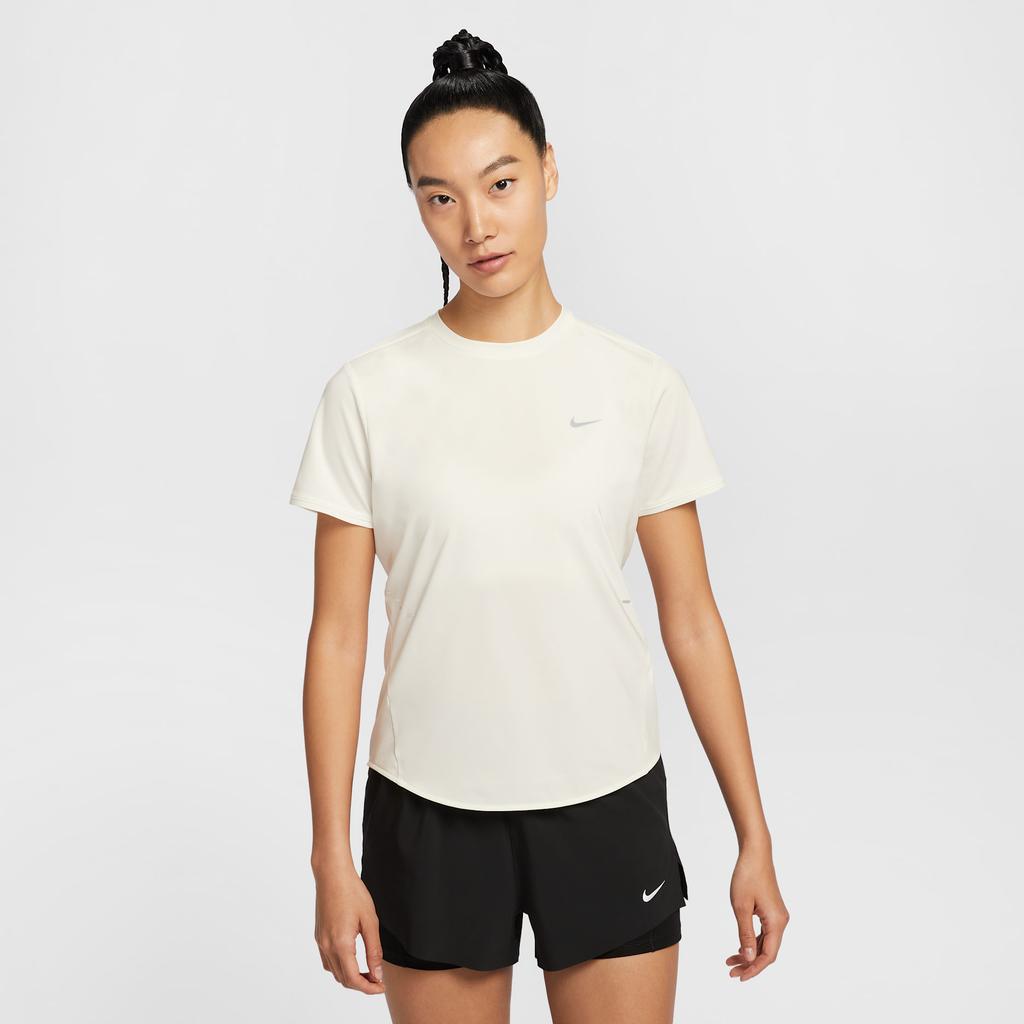 Nike Swoosh Round Neck Quick Dry Casual Short Sleeve Regular T-Shirt Women Tops Silver HM9699133