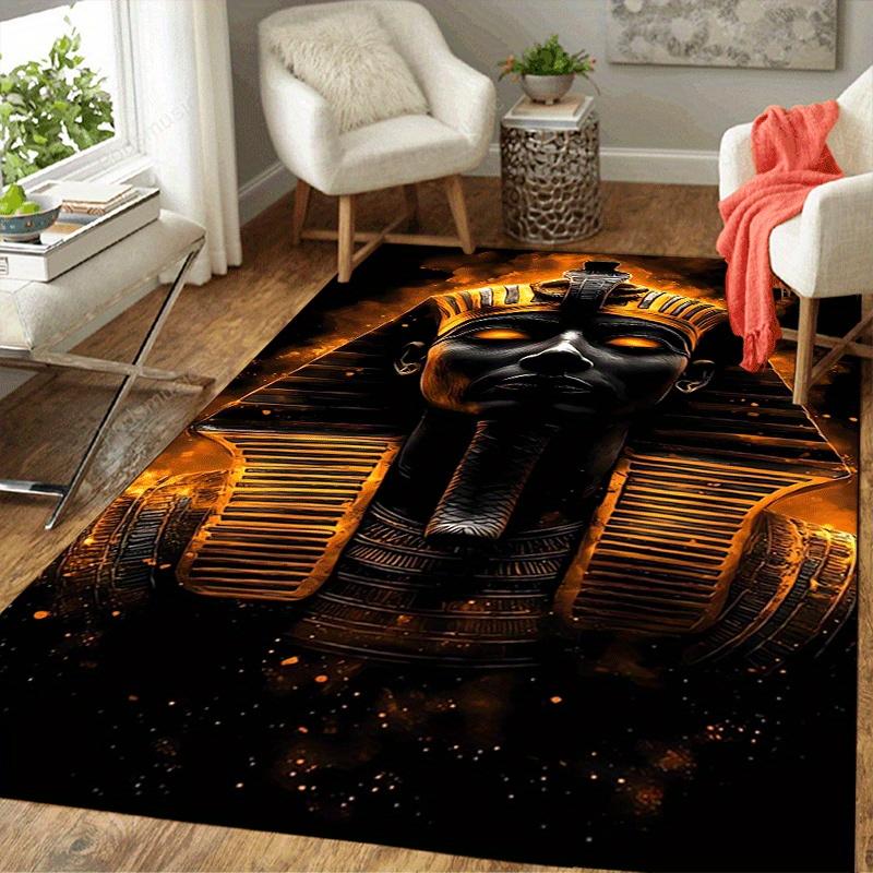 1pc Pharaoh Pattern Area Rug, Anti slip Non Shedding Stain Resistant Carpet
