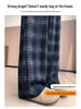 Women's Retro Plaid Woollen Trousers - New for 2026, Autumn/Winter Collection, Narrow Fit, Plus Size, Slimming Wide Leg Pants