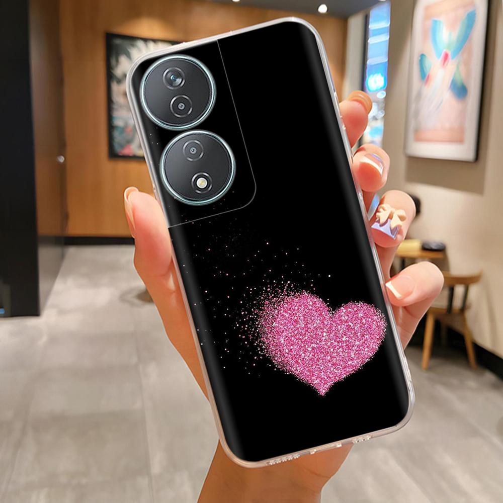 Für Honor 90 Smartphone Hülle Niedlicher Panda Weiche Silikonhülle Für Honor 90Smart CLK-NX1 Mode Transparente Abdeckung Coque Fundas
