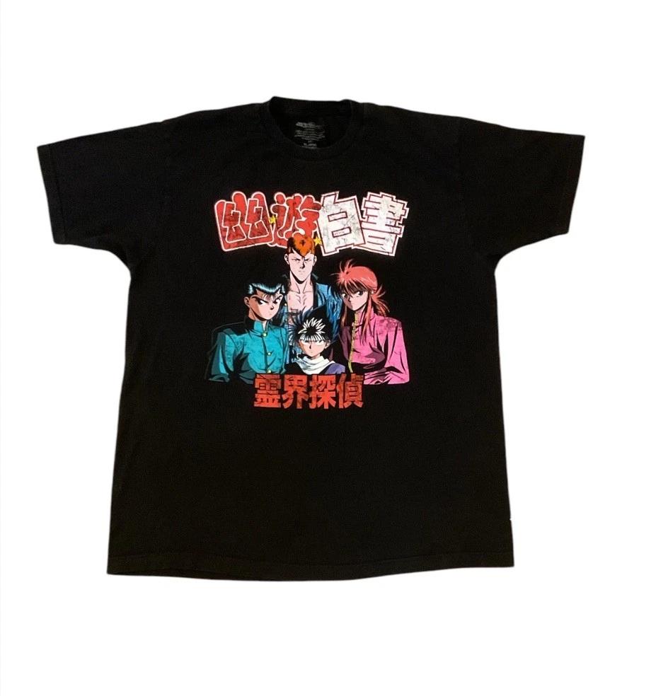 Yu Yu Hakusho T-Shirt Black Graphic Anime 1990-1994 TV Animation Series Mens XL S