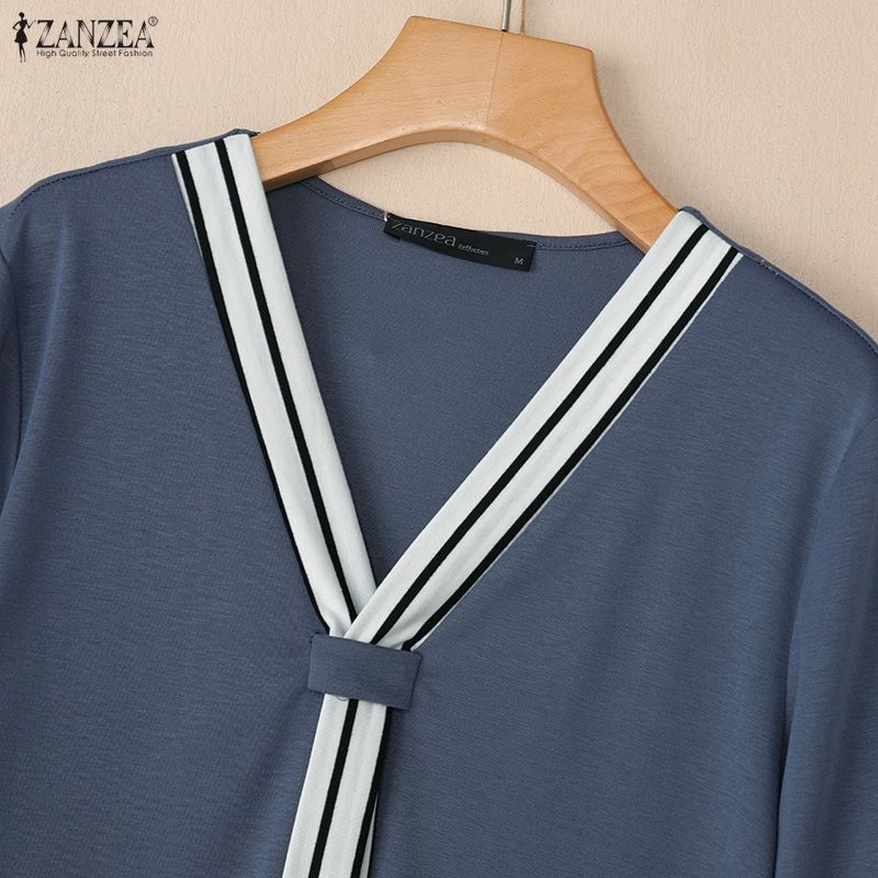 Casual Commute Zanzea Vneck Women Loose Short Sleeve Blouse