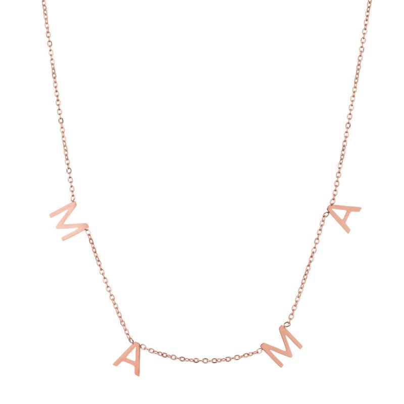 CARLIDANA Mother's Day Gift Hot Sale Letter MAMA Necklace for Mom Stainless Steel Gold Color Necklace Jewelry Women Anniversary
