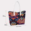 Vibrant Lotus Pattern Tote Bag Casual Daily Shoulder Bag for Shopping Outdoor Use