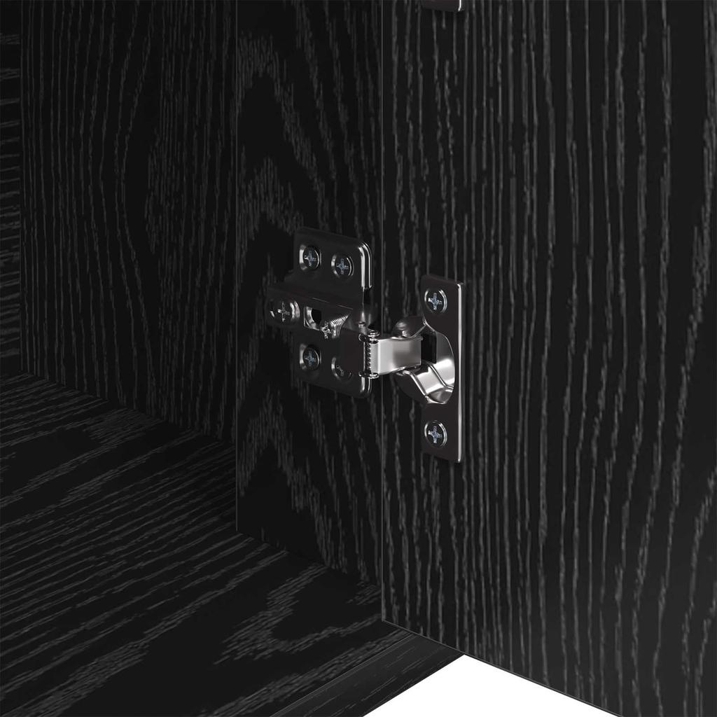 Sideboard Black Oak Effect 80 x 30 x 60 cm Engineered Wood