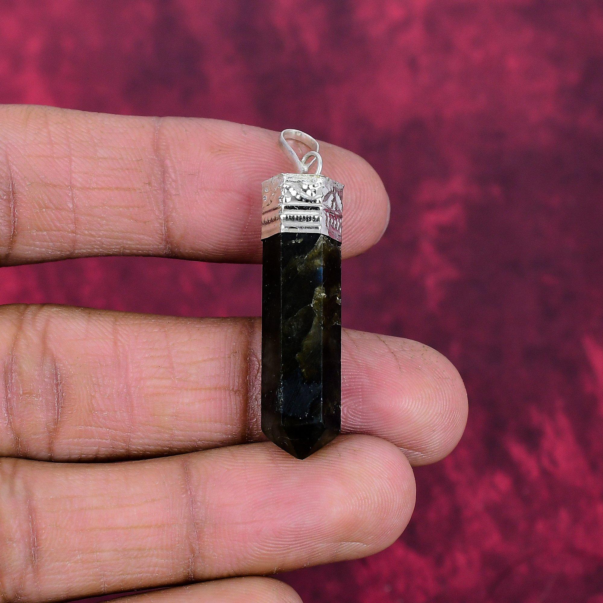 

Подвеска из нууммита, Ювелирное изделие из стерлингового серебра 925 пробы. Подарок для женщин, подвеска ручной работы, ювелирные изделия из драгоценных камней 1.77 Inches