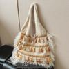 Large Capacity Fashionable Fringed Casual Bag Autumn New Single Shoulder High Value Fashionable Simple Tote Bag