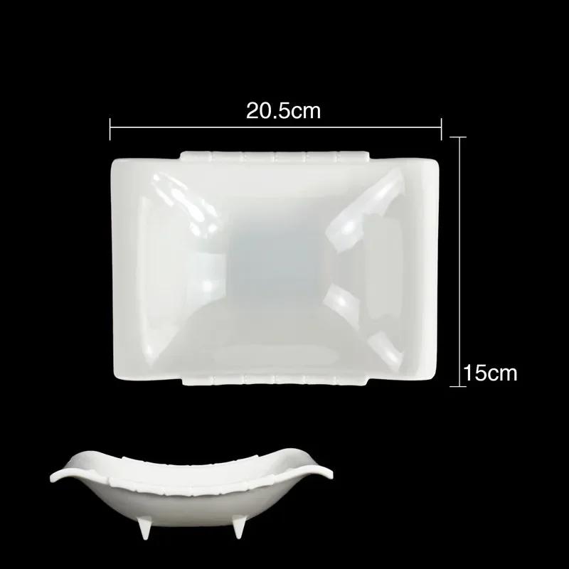 Pure White Plastic Irregular Plate Dish Commerce Serving Tray BBQ Picnic Plates Dessert Snacks Fruit Dishes Kitchen Tableware