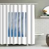 Set Tenda da Doccia Onda Blu Costiera Impermeabile Decorazione Bagno a Tema Spiaggia Oceanica Set di Fodere in Tessuto Blu Petrolio Fantasia