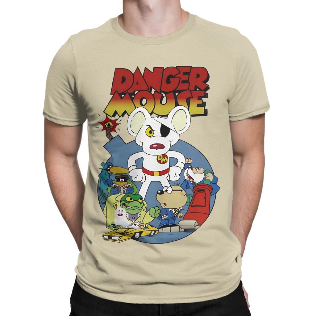 Danger Bom Novelty 100 Cotton TShirt Danger Mouse Tees Tops For Unisex
