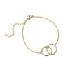Luxe Geometrische Dubbele Ring Armband - 18K Goud Roestvrij Staal