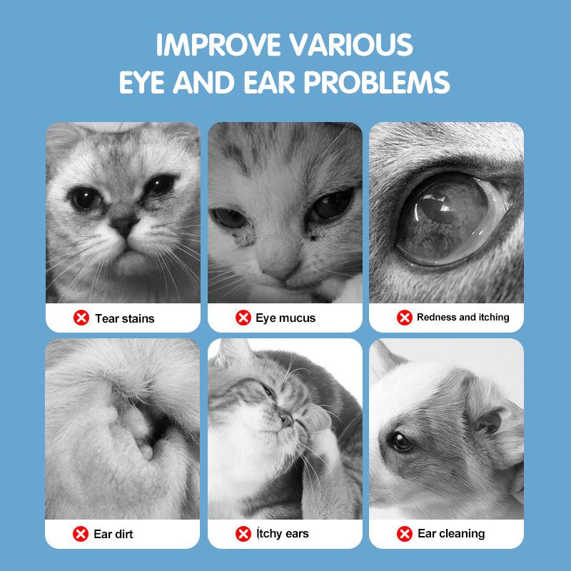 130/260 PCS Pet Eye Wipes Cats And Dogs Tear Mark Wet Wipes Cats And Dogs Universal No Irritation Cleaning Products Canned Wipes