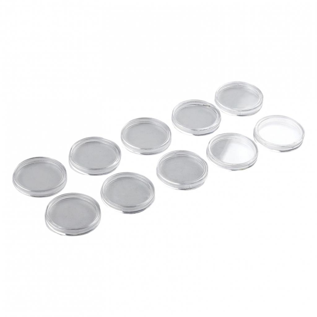 Coin Collection Display Holder Case Clear Round Storage Box Organizer (10PCS)