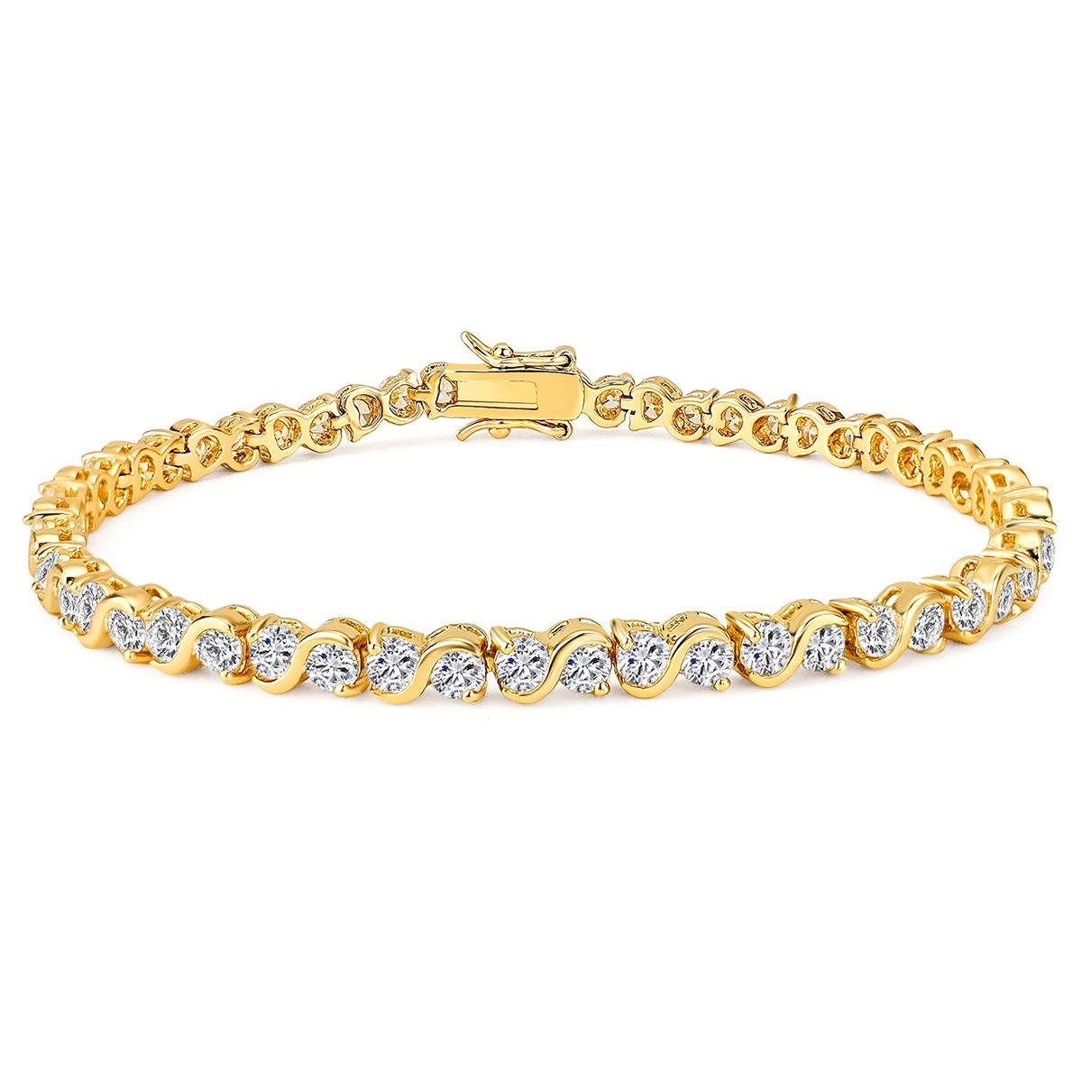 

Full diamond zircon tennis bracelet light luxury high sense girls fashion 8.5inch