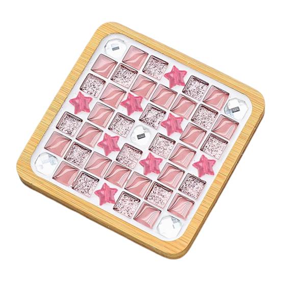 DIY Glass Mosaic Tile Coaster Set Mixed Color Mosaic Kit with Wooden Coaster Kids Adults Handmade Mosaic Crafts Coaster with Accessories
