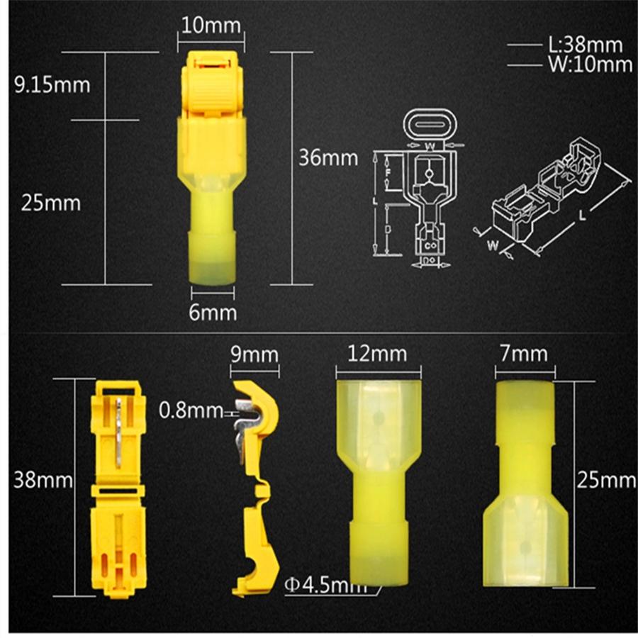 240x 22-10 AWG T-Tap Quick Insulated Splice Wire Terminal Connectors Combo Kit
