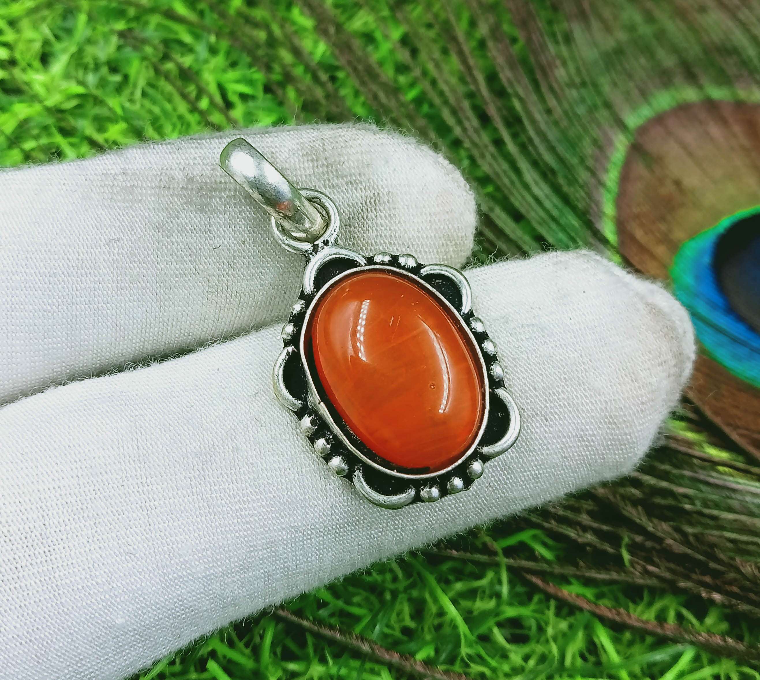 

Сердолик Драгоценный камень 925 пробы с серебряным покрытием Подвеска DEP-208