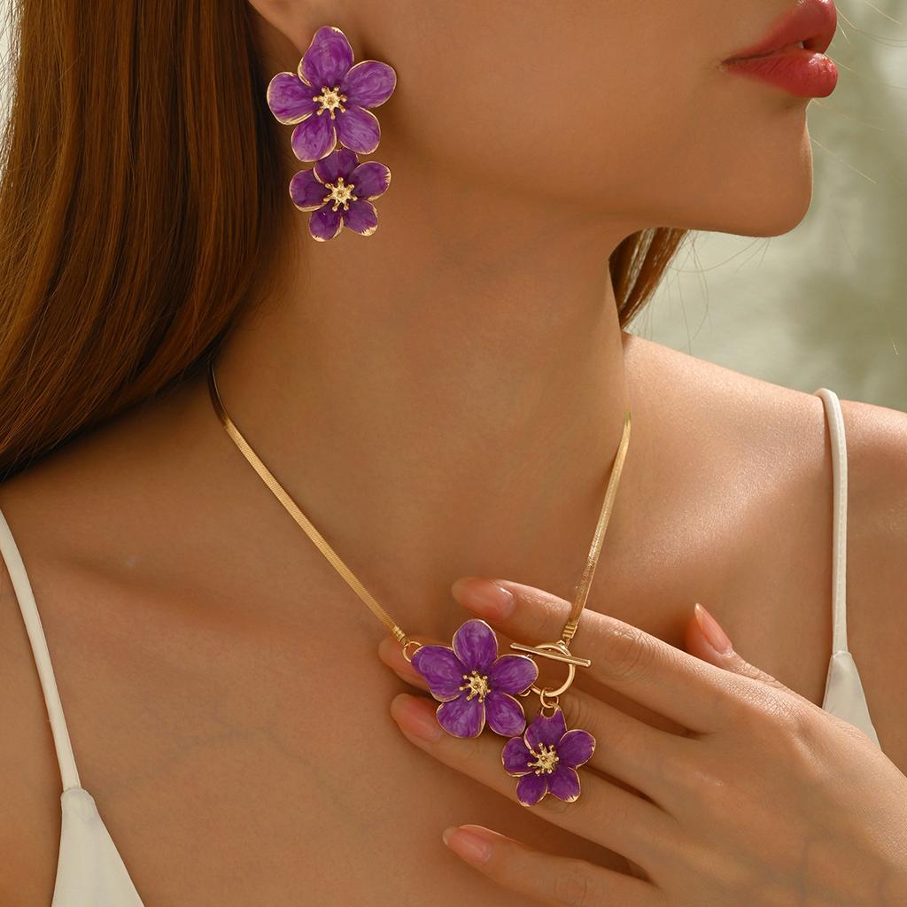 Big Flower Necklace Flower Pendant Jewelry Dress Up